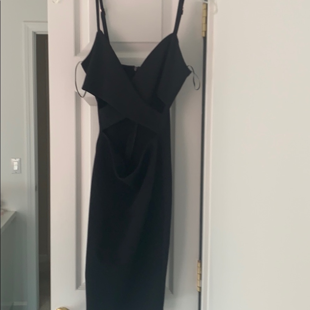 Black criss cross front dress